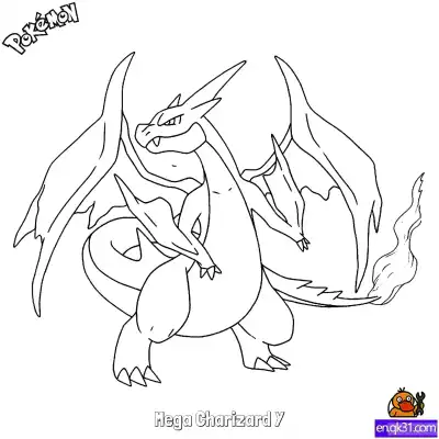 Free printable Mega Charizard Y Coloring Page - Free Printable Pokemon Coloring Sheets coloring page
